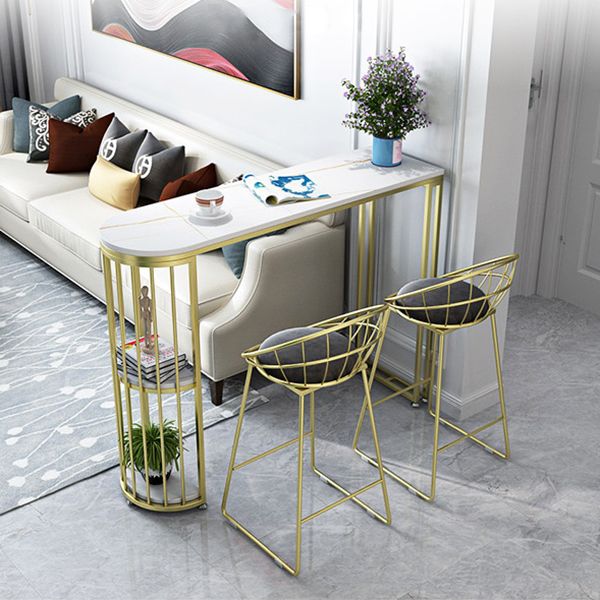 Glam Style 1/2/3 Pieces Sintered Stone Bar Table Set Fixed Table Counter Set for Home Use