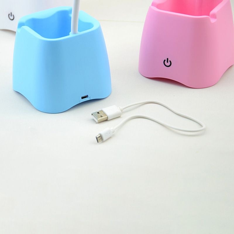 Eye-protection Mini LED Table Lamp Macaroon Style Colorful Desk Light with Pen Holder Design