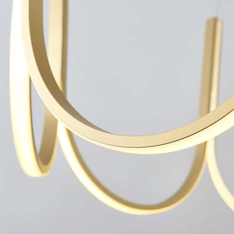 Modern Creative LED Hanging Light Acrylic Linear Chandelier for Dining Room