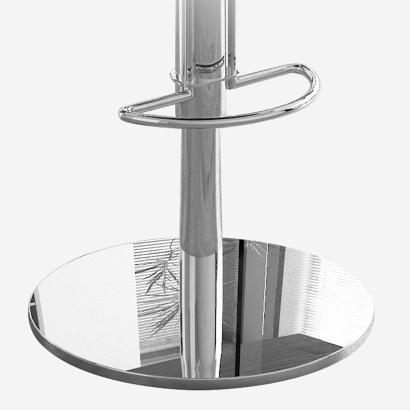 Contemporary Adjustable Backrest Counter High Stool with Leather Cushion