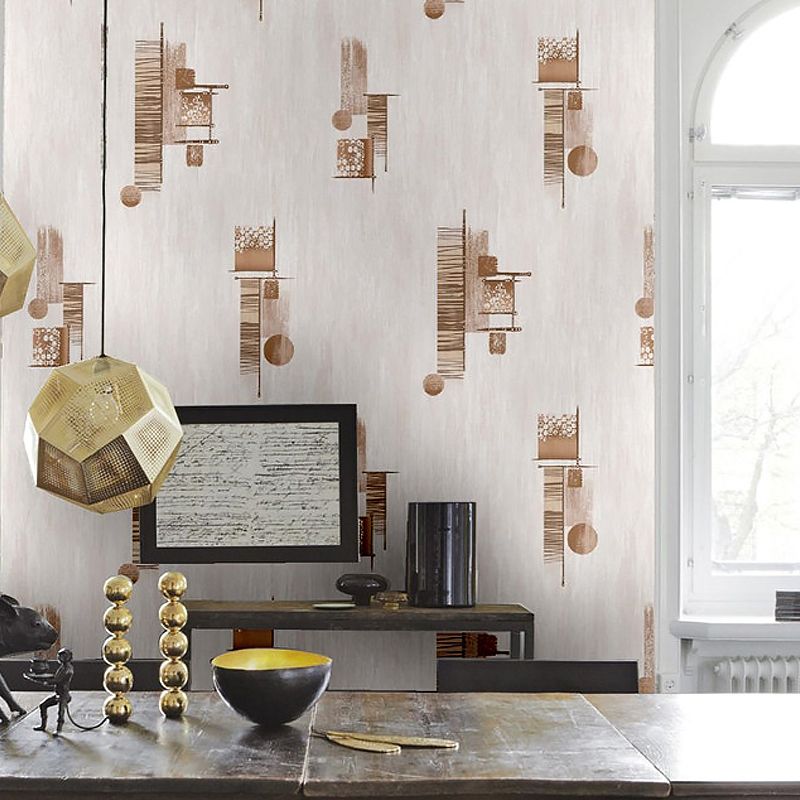 Smooth Pastel Color Wallpaper Modern Geometric Pattern Wall Covering, 31' x 20.5"