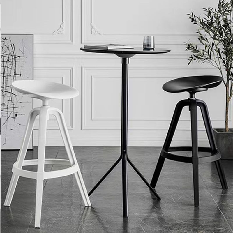 Scandinavian Swivel Bucket Bar Stool Plastic Armless Bar Stool with with 3 Legs