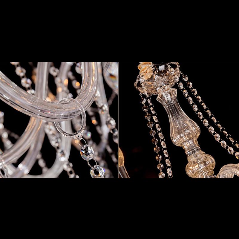 Clear Beveled K9 Crystal Chandelier Light European Style Candlestick Suspended Lighting Fixture
