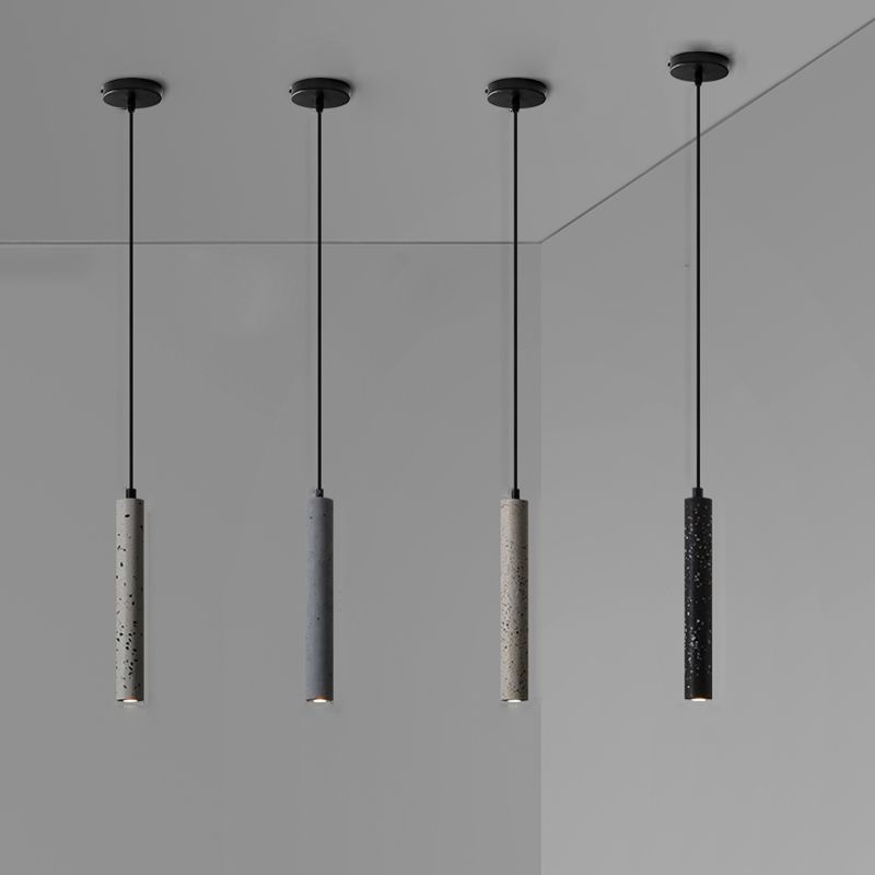 Modern Style Hanging Light Fixture 1-Light Pendant Lamp with Stone Shade for Living Room