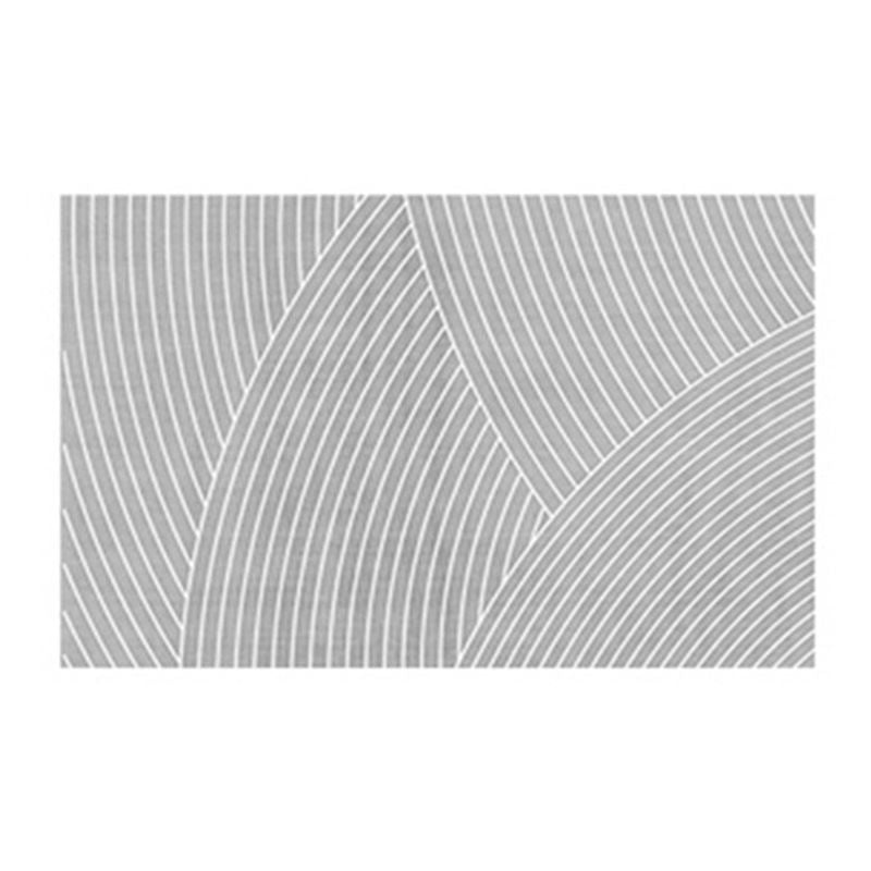 Contemporary Line Rug Polyester Gray Rug Washable Rug for Home Decor