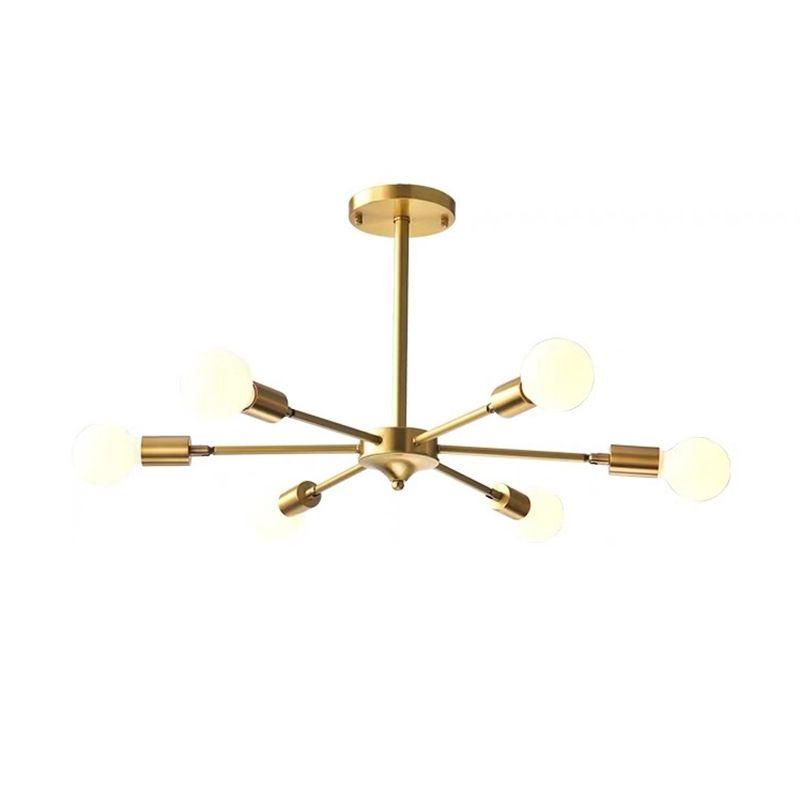 Postmodern Style Chandelier Light Metal Pendant Light in Gold for Living Room