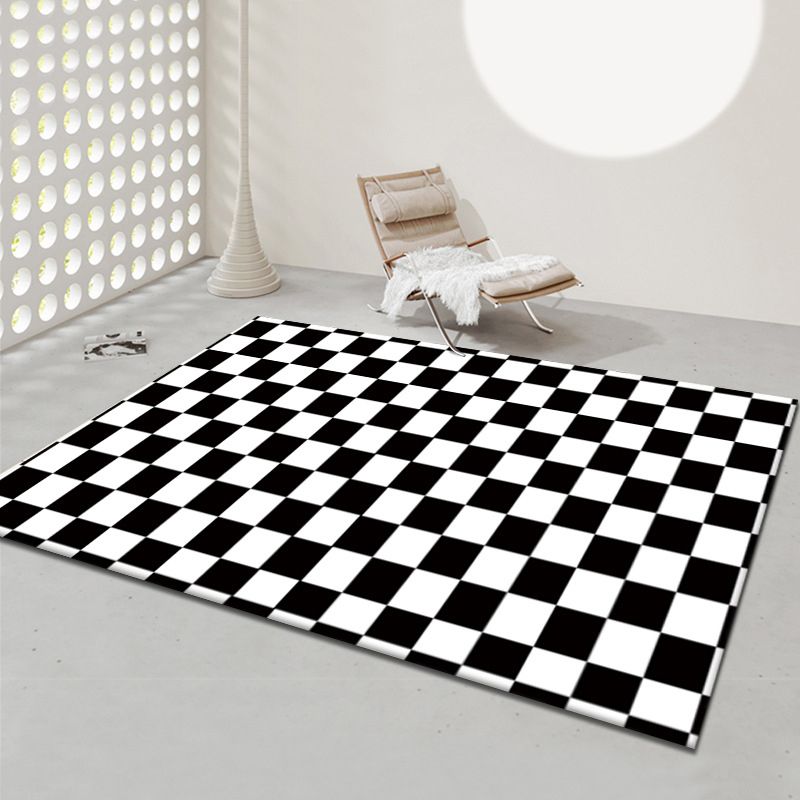 Colorful Lattice Pattern Rug Living Room Carpet Polyester Washable Area Rug