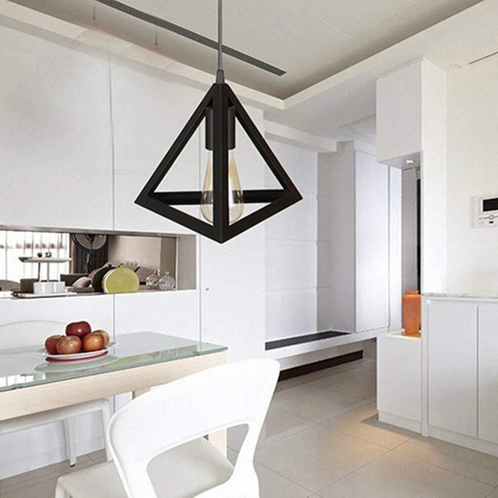 Modern Triangle Hanging Ceiling Light Metal 1 Light Pendant