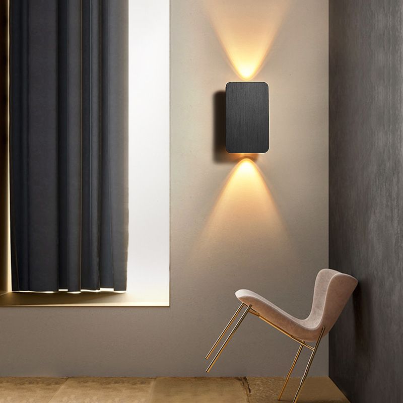 Metal Square Shape Wall Mount Lighting Modern 2-Lights Wall Mount Light Fixture