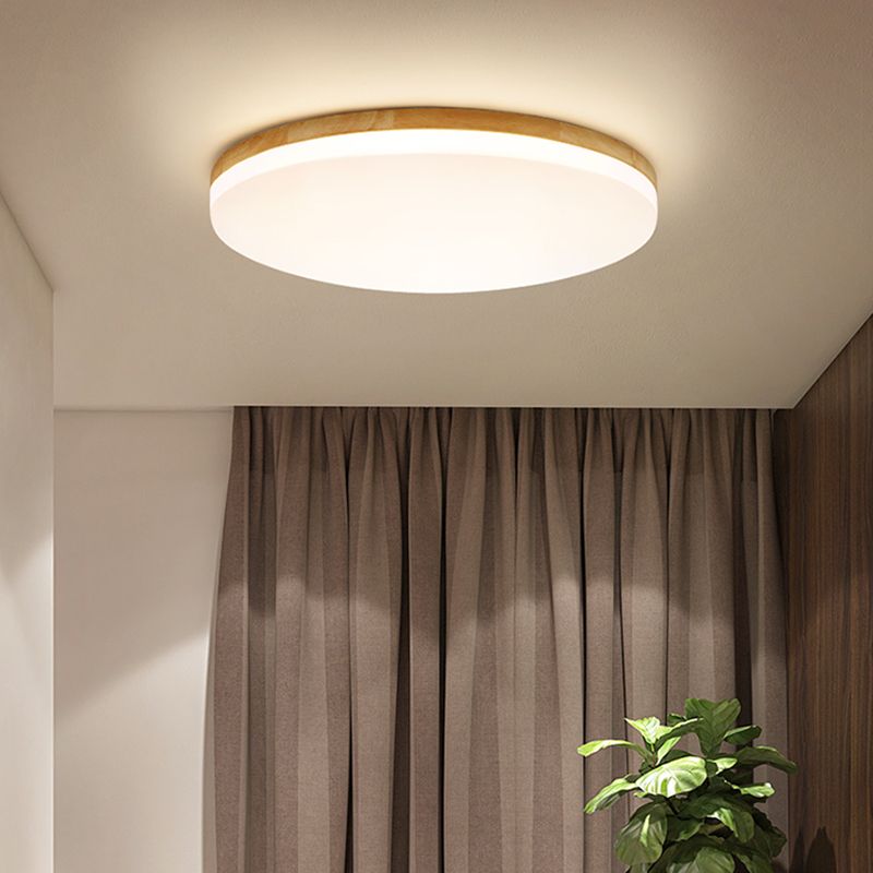 Minimalistische LED-inbouwcirkellamp Houten inbouwplafondlamp voor slaapkamer