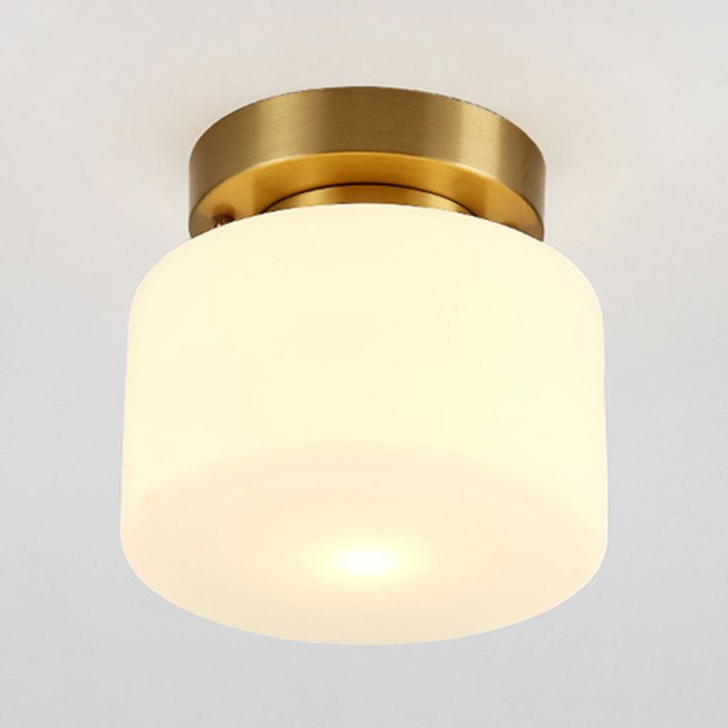 Modern Style Cylindrical Shape Ceiling Light Glass 1 Light Ceiling Light for Restaurant