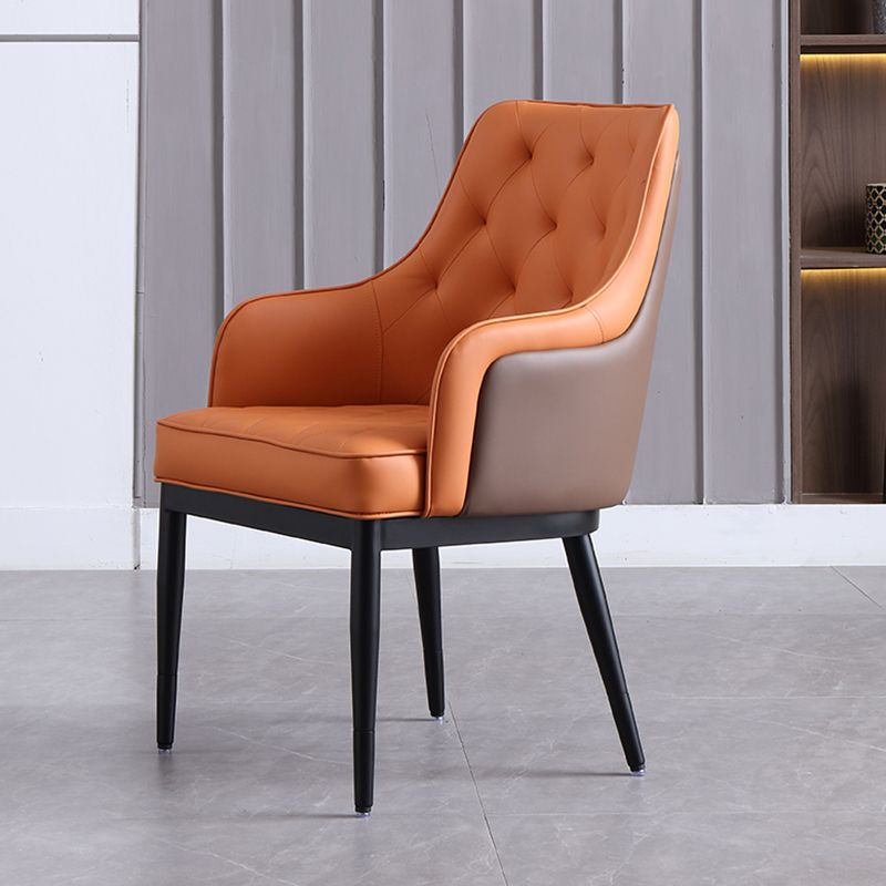 Contemporary Dining Chair Arm Dining Chair with Metal Legs for Kitchen
