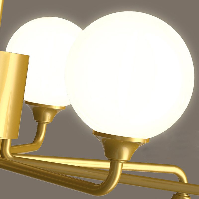 Modern Minimalist Chandelier Light Fixture Spherical White Glass Ceiling Chandelier for Living Room