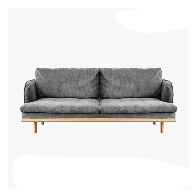Modern Style Polyester Sofa Recessed Arm Tight Back Settee for Living Room