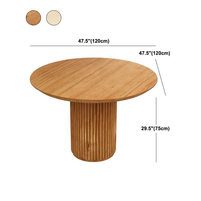Modern Pedestal Casual Dining Table Solid Wood Round Dinner Room Kitchen Table