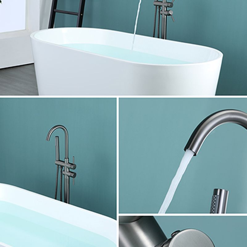 Contemporary Bathroom Faucet Floor Mounted Copper One Handle Freestanding Bathtub Faucet