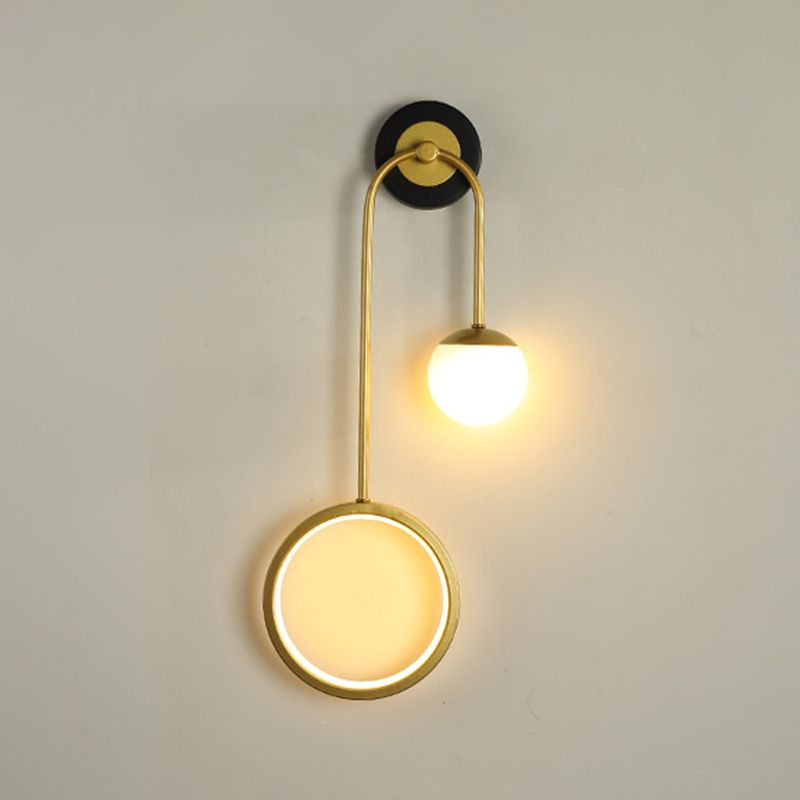 Modern Unique Shape Wall Mount Light Fixture 2 Light Wall Light Sconce in Gold