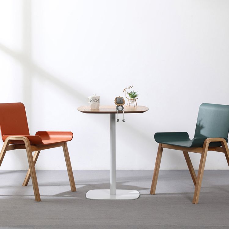 23.6-inch Square Shape Industrial Dining Table Three-Color Fixed Table with Wooden