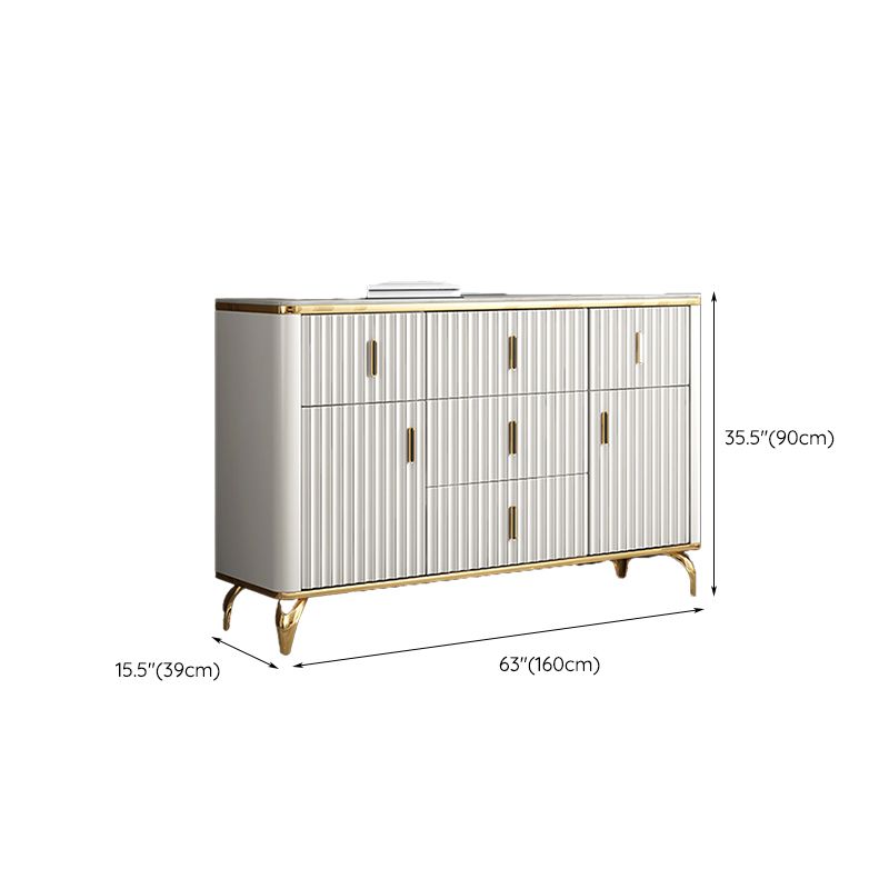 Glam Engineered Wood Horizontal Storage Chest Bedroom Chest with Drawers