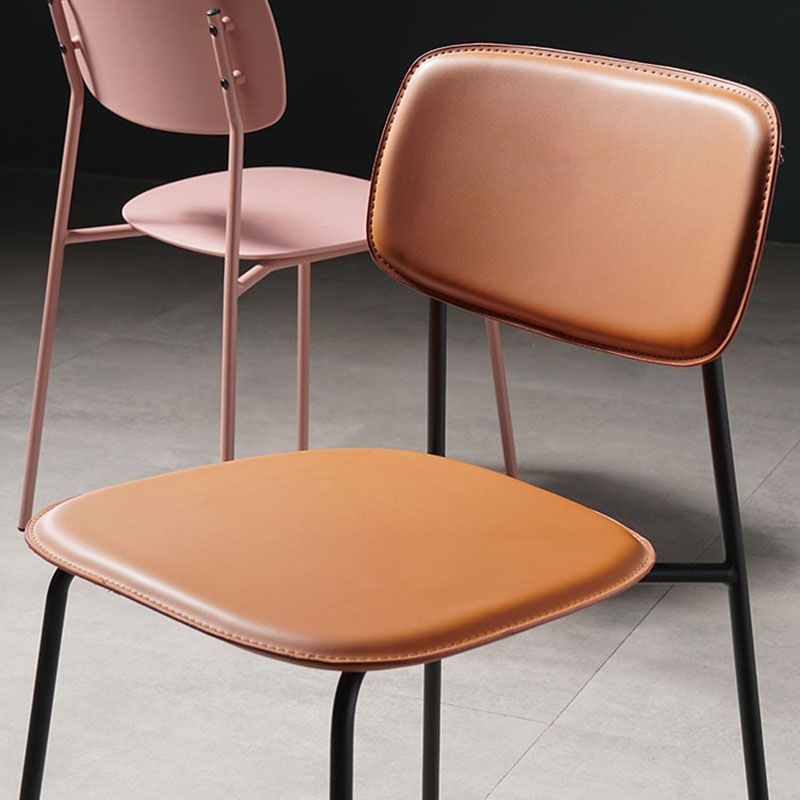 Silla de cocina contemporánea que cena sillas laterales sin brazos con patas de metal