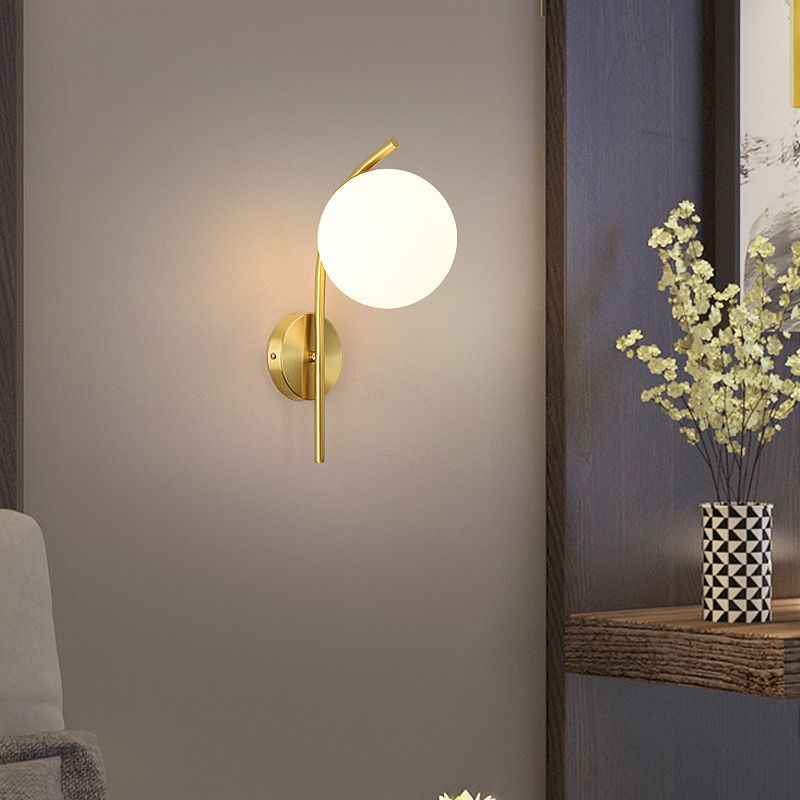 Golden Vanity Lighting Simple Glass Wall Light Sconce for Bathroom