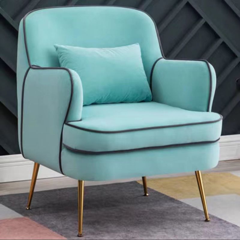 Contemporary 25.6"W x 25.6"D x 32.3" H Recessed Arms Pillow Back ArmChair