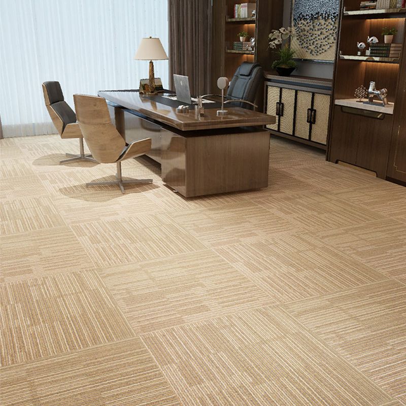 Carpet Tile Non-Skid Fade Resistant Striped Loose Lay Carpet Tiles Living Room