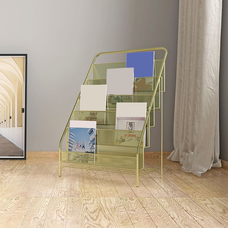 Industrial Ladder Bookcase Metal Vertical Book Shelf for Home Office