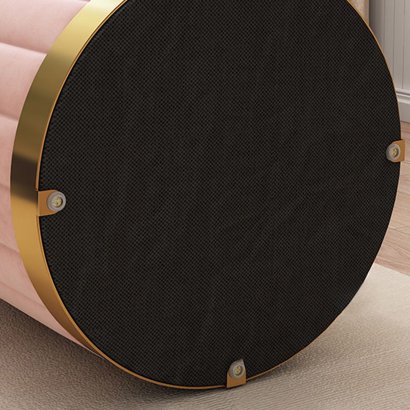 Velvet Ottoman Whole Colored Cylinder Shape Contemporary Scratch Resistant Pouf