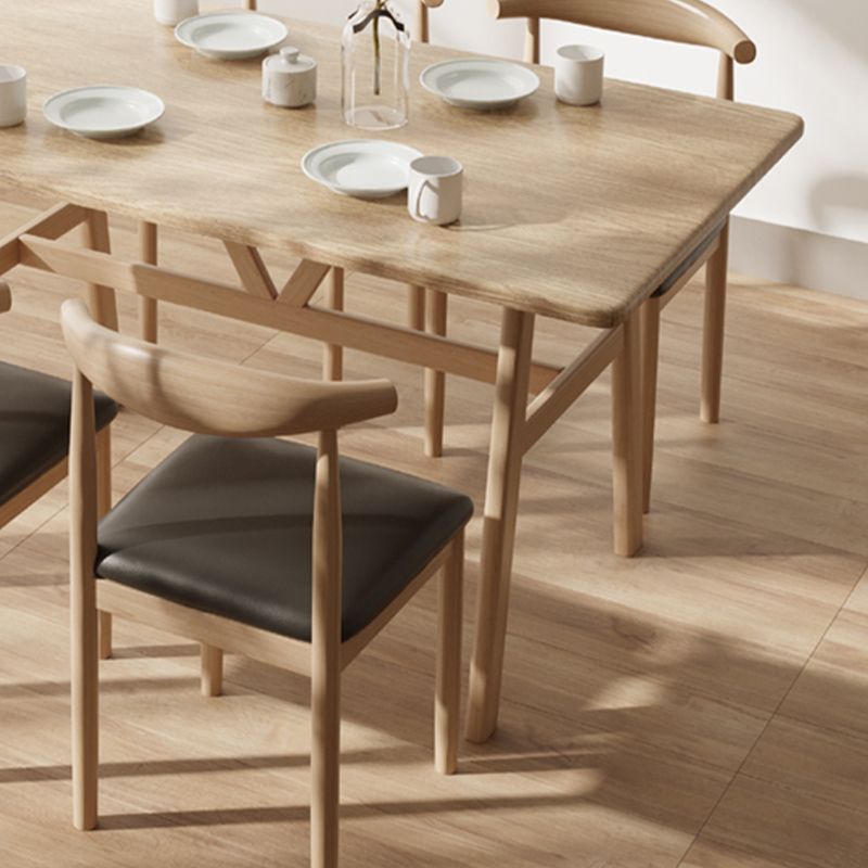 Nordic Wood Dining Table Dining Rectangle Table with Metal Legs