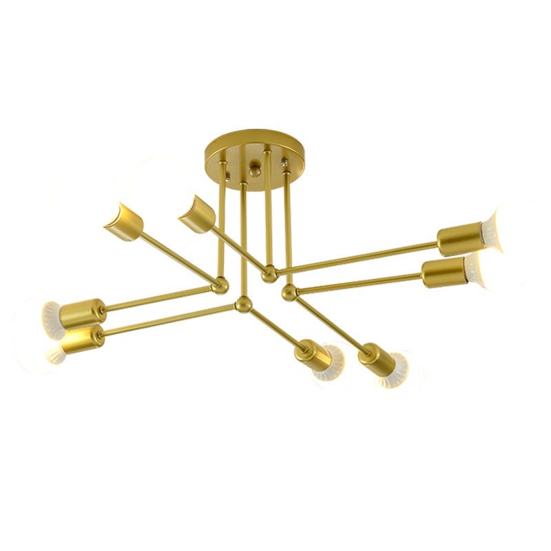 Metal Sputnik Shade Flush Ceiling Light Modern Multi-Lights Flush Mount Fixture