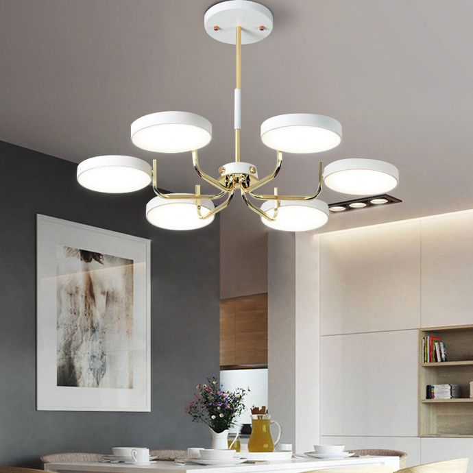 Modern Sputnik Chandelier Light Fixtures Acrylic LED Hanging Lamp for Living Room