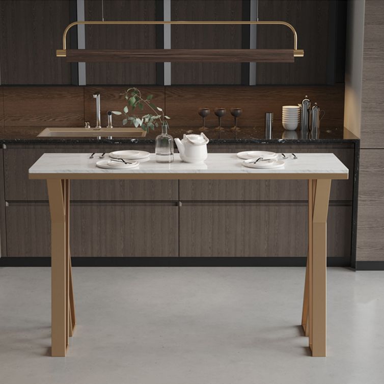 Glam Style Bar Table Set 1/2/5 Pieces Rectangle Bar Table with High Stools for Kitchen