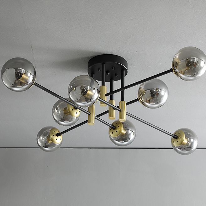 Plafondlamp in Scandinavische stijl, ronde glazen inbouwplafondlamp voor slaapkamer