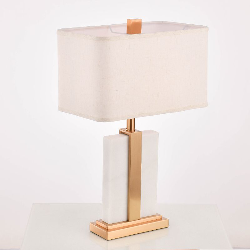 Nordic Modern Table Lamp 1-Light Rectangular Metal Table Light for Bedroom