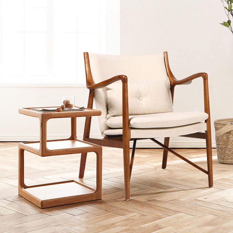 Arms Included Fixed Back Armchair Living Room Chair with Cushion