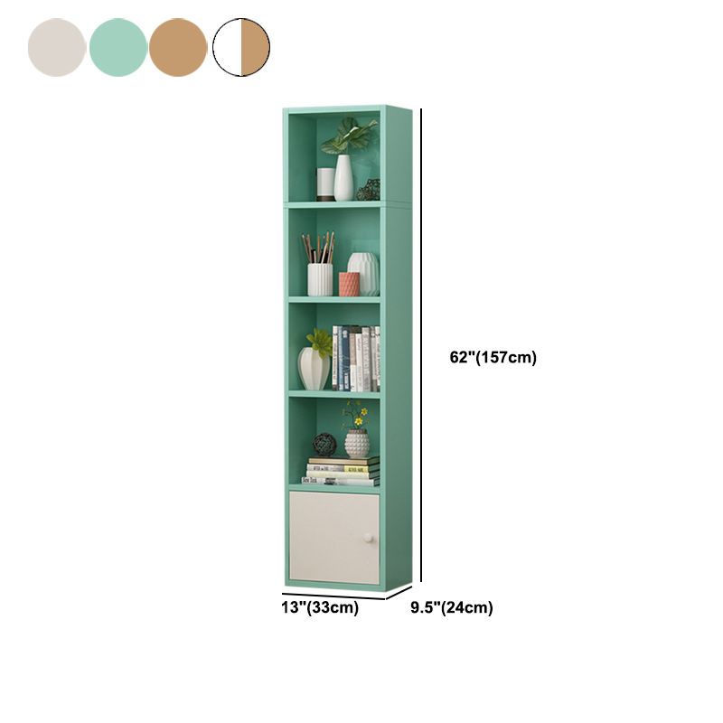Modern Corner Vertical Shelf Bookcase Engineered Wood Book Shelf with Cabinets