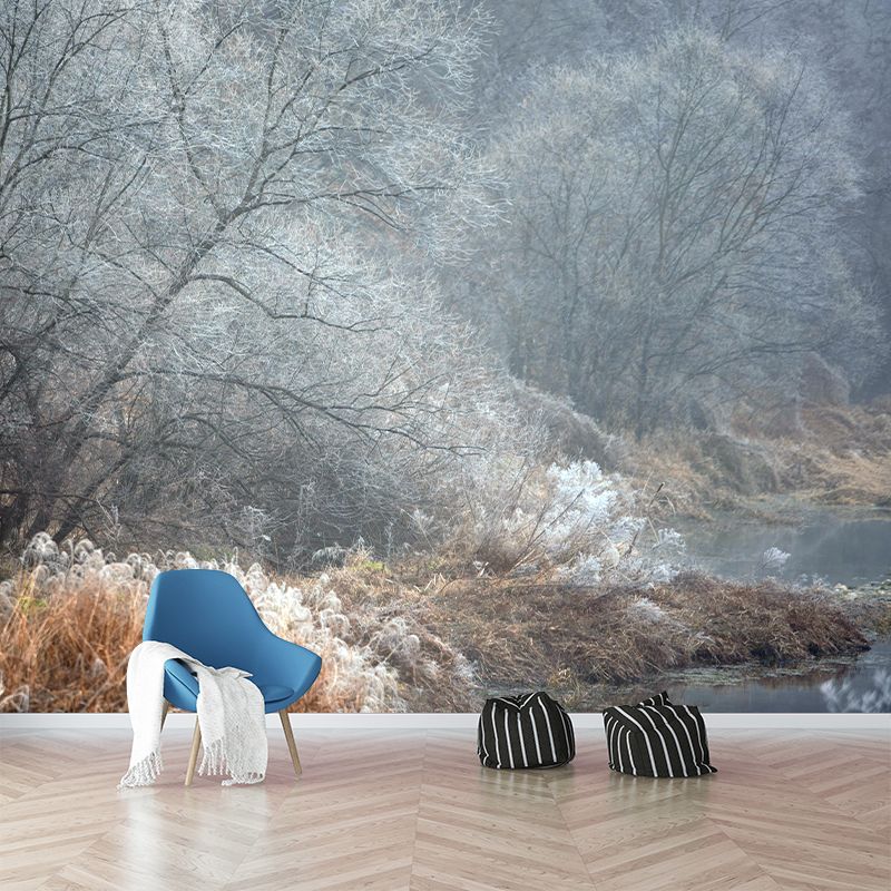 Contemporary Photography Style Forest Mural Wallpaper Mildew Resistant for Wall Decor