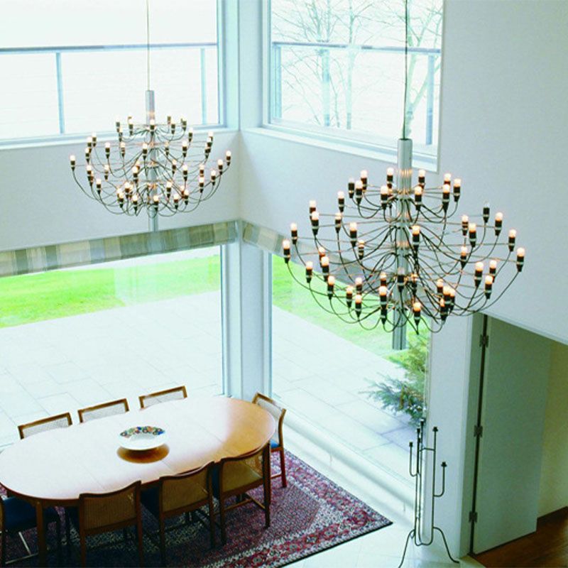 Postmoderne Neuheit Kerze Kronleuchter Metallic Lobby Wohnzimmer Federung Licht