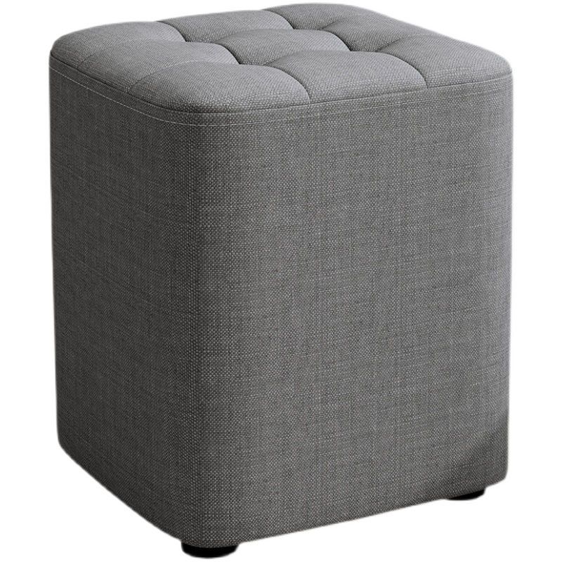 Solid Color Fabric Standard Stool Modern Simple Square Upholstered Stool