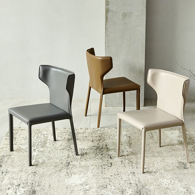 Metal Contemporary Indoor Chair Matte Finish Wingback Side Chair