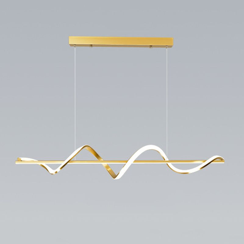 Metal Linear Shade Island Pendant Modern Style Multi Light Island Lighting for Living Room