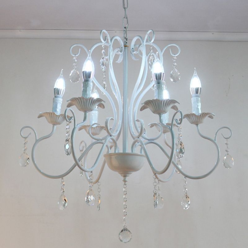 Metal Candle Pendant Lighting European Multi Lights Hanging Lamp