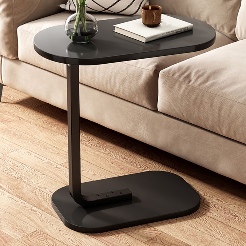 11" Wide Contemporary Corner Table Wood Oval Accent Side Table