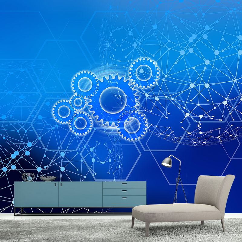 Customized Metal Gears Wall Mural Minimalist Wall Covering for Decoration