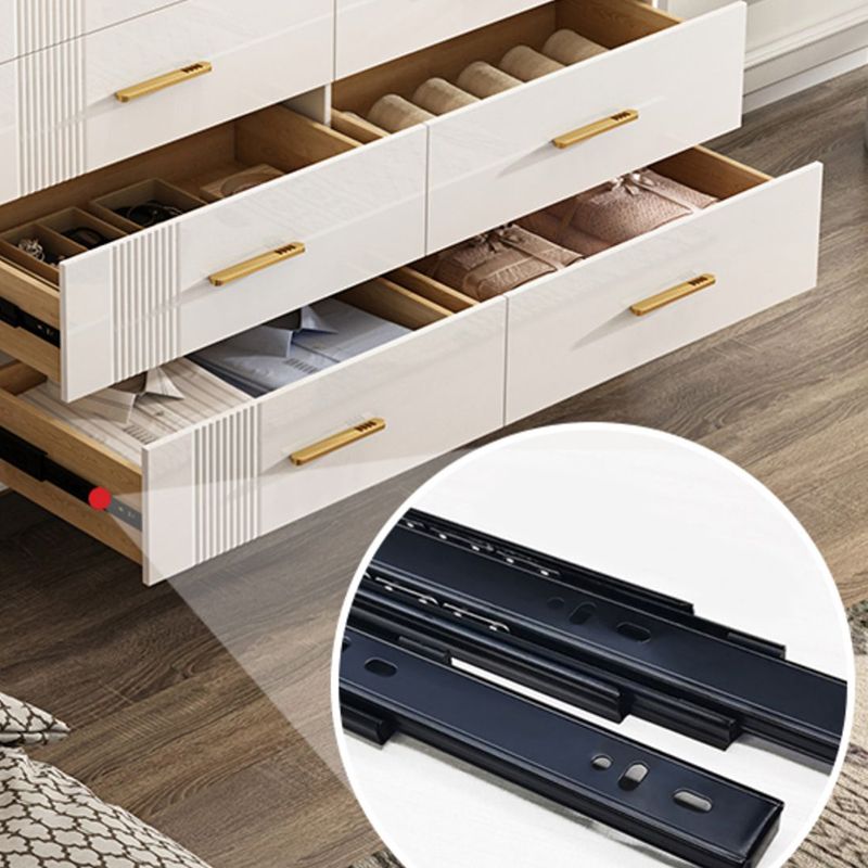 Contemporary Glam Stone Storage Chest Home Chest in White with Drawers