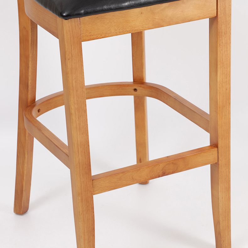 Modern Style Solid Wood Bar Stool with Footrest Bar Lounge Bar Stool 30 Inches