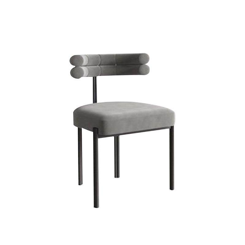 Modern Simple Metal Side Chair Upholstered Dining Chairs for Home Use