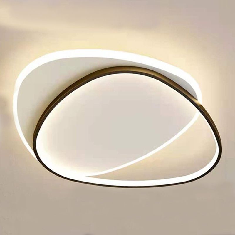 Lampada da soffitto geometrica a 2 luci con montaggio a incasso. Lampada da incasso a LED in stile moderno in metallo