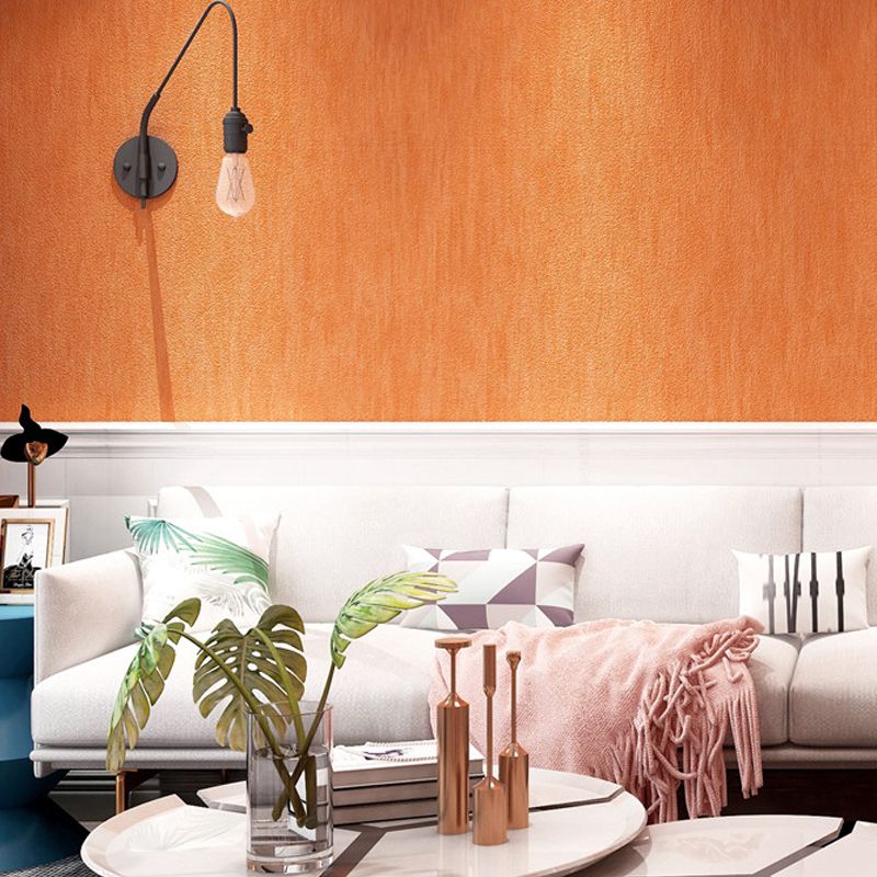 Nordic Plain Wallpaper for Dining Room 31' L x 20.5" W Wall Covering in Orange, Non-Pasted